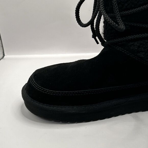 Koolaburra UGG Michon Black Suede Shearling Winter Boots Women’s 6 STORE MODEL - Picture 8 of 16